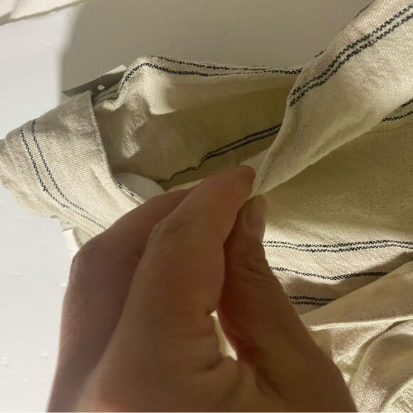 Maurices neutral Stripe Tie front button up linen blend summer skirt 12 nwt - Picture 8 of 10